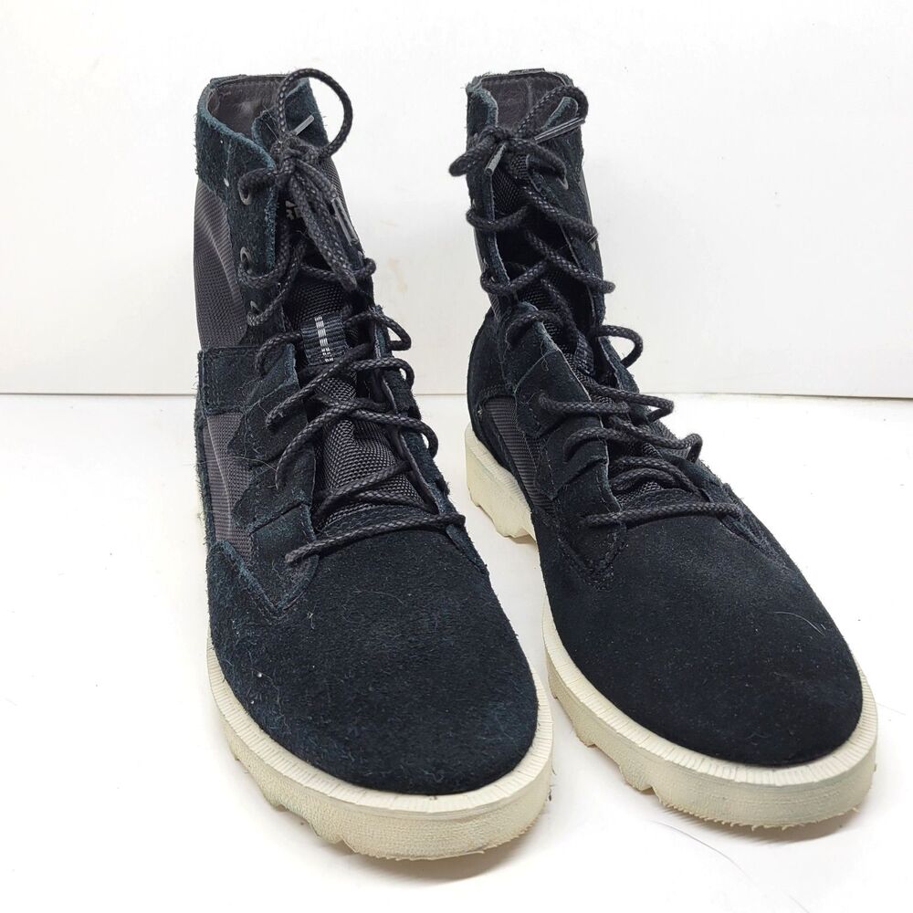 Sorel Womens Caribou OTM Black Waterproof Suede Textile Boots US 8.5 EUR 39.5 VG